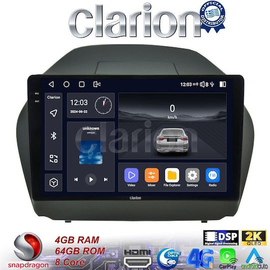 Clarion Auto-Audiosystem für Hyundai iX35 2009>2015 (Bluetooth/USB/WiFi/GPS/Apple-Carplay/Android-Auto)