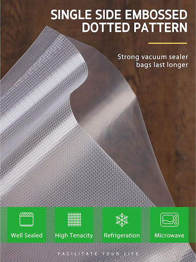 Set 8 Pungi pentru Vidat Zafit 28 X 300 Cm Reutilizabile Durabile pentru Vidat Alimente Sous Vide Sigur pentru Mașina de Spălat Vase Fără BPA Transparent