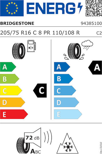Bridgestone Duravis All Season 205/75R16 110R 8PR M+S 3PMSF Anvelopă 4 Anotimpuri pentru Camion Ușor Tip