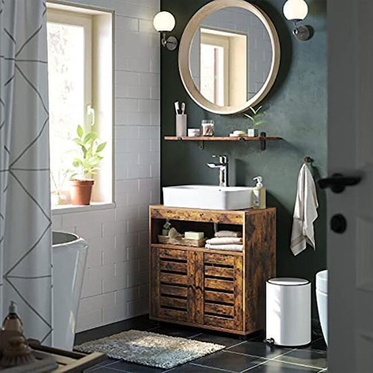 Artool Πάγκος χωρίς Νιπτήρα Μ60xΒ30xΥ63cm Rustic Brown