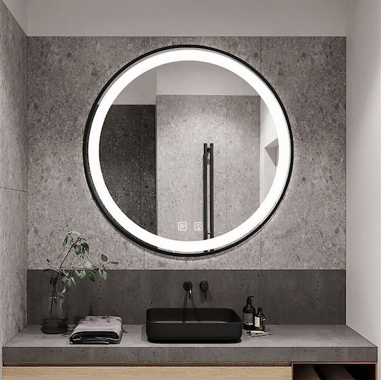Tutumi Rund LED Badezimmerspiegel 60x60cm Schwarz