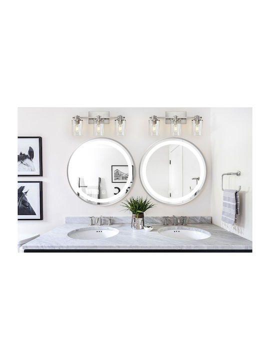Tutumi Στρογγυλός Καθρέπτης Μπάνιου Led 60x60cm Ασημί