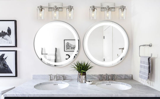 Tutumi Στρογγυλός Καθρέπτης Μπάνιου Led 60x60cm Ασημί