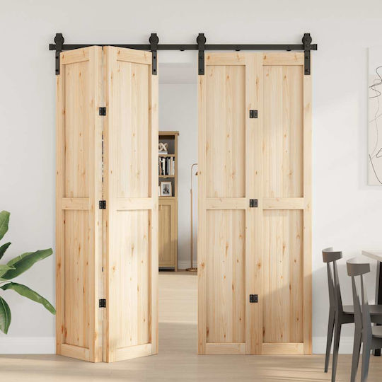 vidaXL Μηχανισμός Συρόμενης Μεσόπορτας 183cm Μαύρος