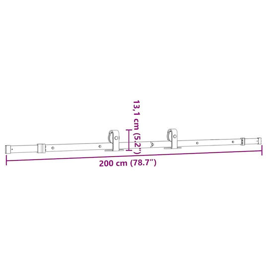 vidaXL Μηχανισμός Συρόμενης Μεσόπορτας 200cm Μαύρος
