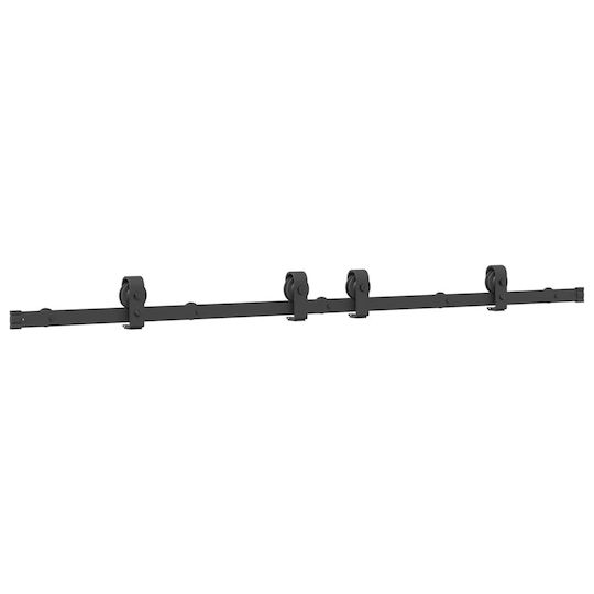vidaXL Sliding Door Mechanism for Middle Door 183cm Black