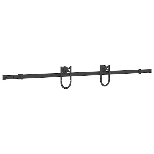 vidaXL Sliding Door Mechanism for Middle Door 183cm Black
