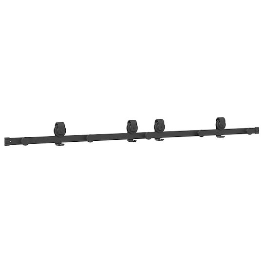 vidaXL Sliding Door Mechanism for Middle Door 183cm Black