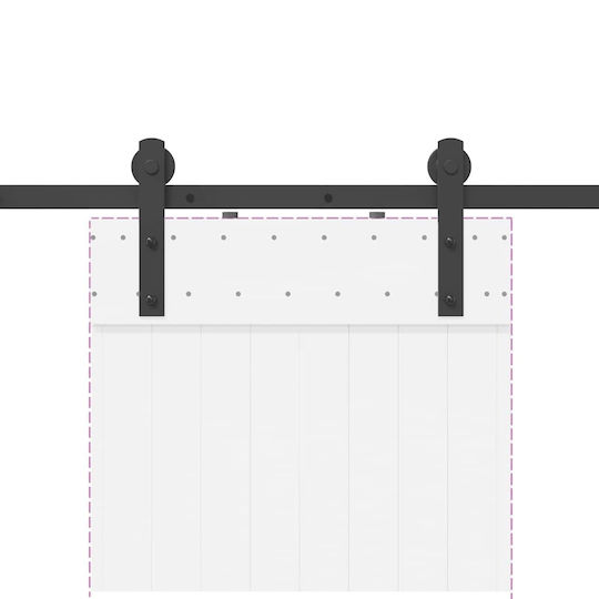 vidaXL Sliding Door Mechanism For Door 183cm Black