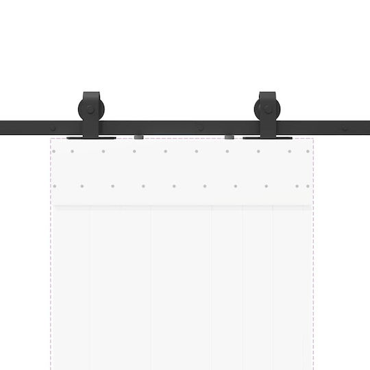 vidaXL Sliding Door Mechanism for Middle Door 152.5cm Black