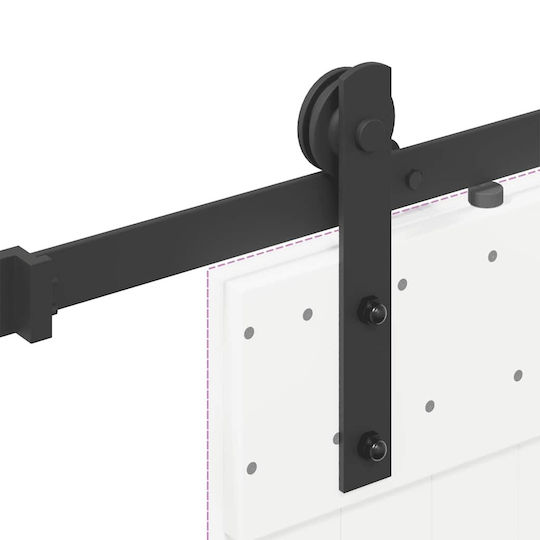 vidaXL Sliding Door Mechanism For Door 183cm Black