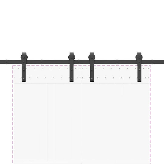 vidaXL Μηχανισμός Συρόμενης Μεσόπορτας 183cm Μαύρος