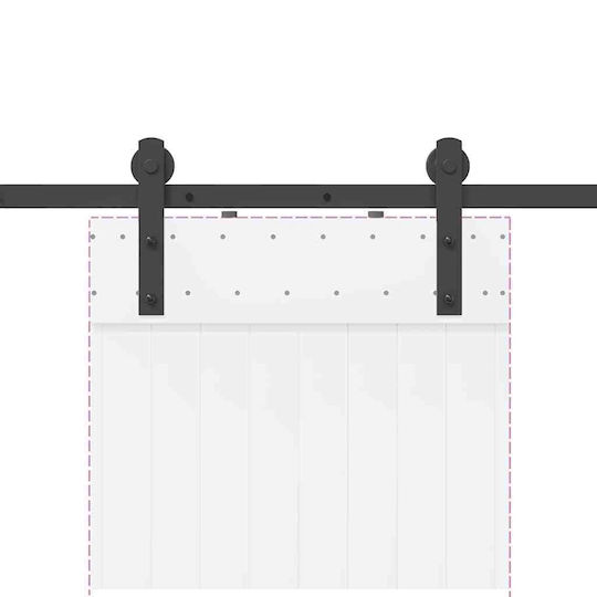 vidaXL Μηχανισμός Συρόμενης Μεσόπορτας 213.5cm Μαύρος