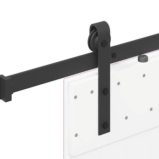 vidaXL Μηχανισμός Συρόμενης Μεσόπορτας 152.5cm Μαύρος