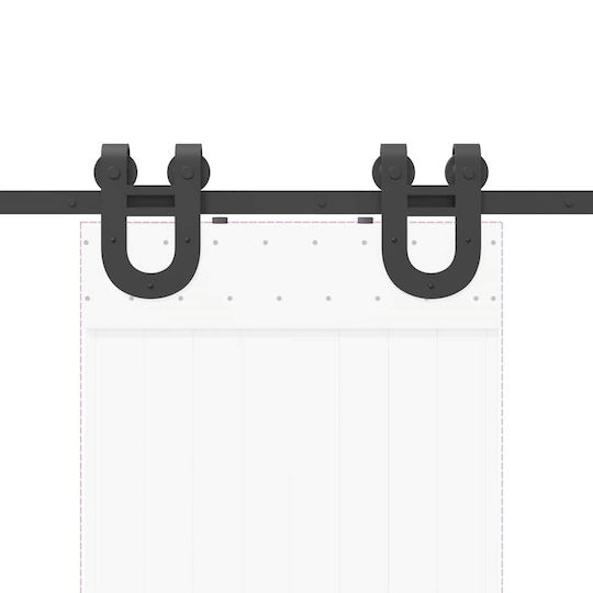 vidaXL Sliding Door Mechanism For Door 200cm Black
