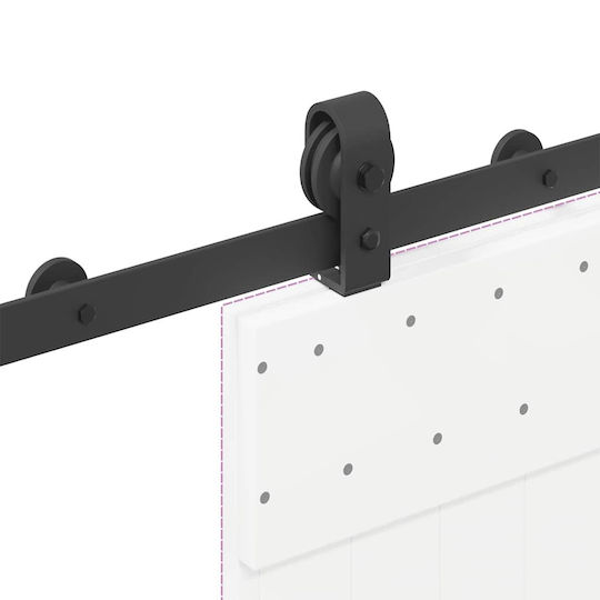 vidaXL Sliding Door Mechanism for Middle Door 183cm Black
