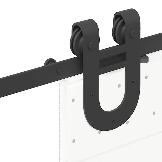 vidaXL Μηχανισμός Συρόμενης Μεσόπορτας 183cm Μαύρος