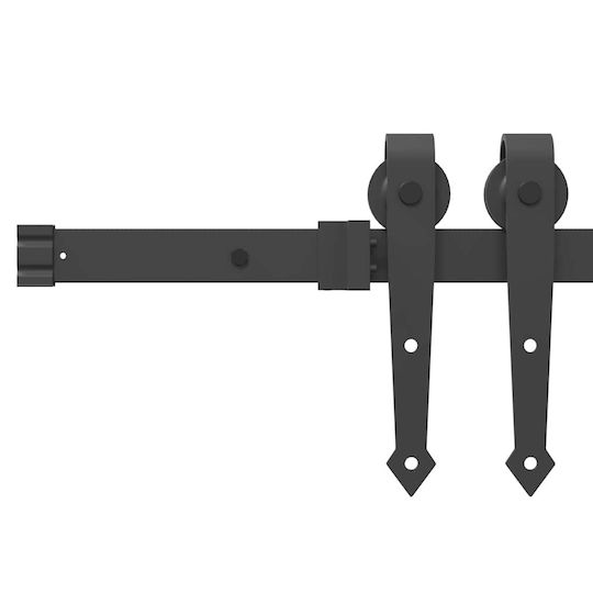 vidaXL Sliding Door Mechanism for Middle Door 213.5cm Black