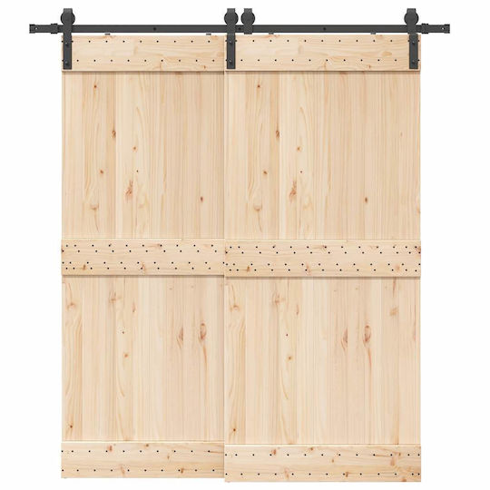 vidaXL Sliding Door Mechanism for Middle Door 200cm Black