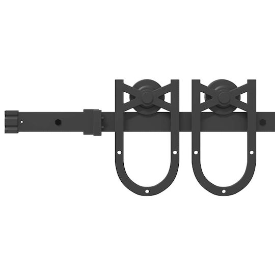 vidaXL Sliding Door Mechanism for Middle Door 200cm Black