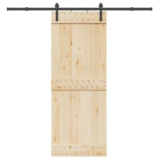 vidaXL Sliding Door Mechanism for Middle Door 213.5cm Black