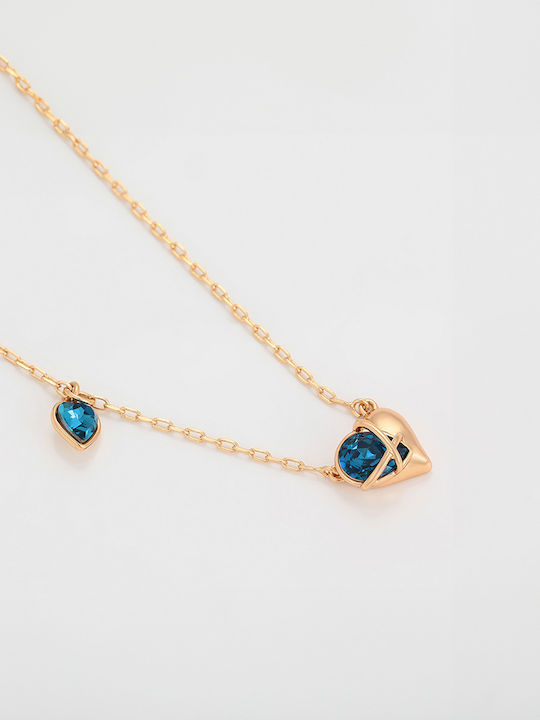 Chrysothemiss Necklace with design Heart Gold Plated