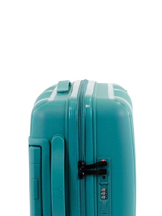 Y Not? Valiză de Călătorie de Cabină Rigidă Aqua cu 4 Roți Înălțime 55cm