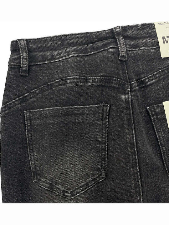 Talie înaltă Blugi de damă Evazați Black/Grey
