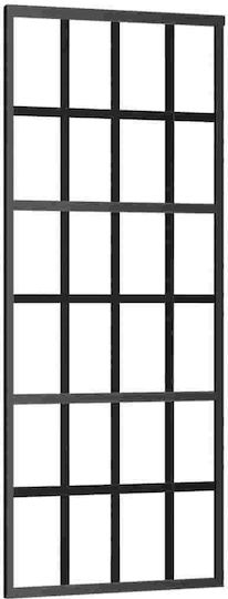 Vidaxl Sliding Door Mechanism 76x205 cm Glass ESG & Aluminum Black