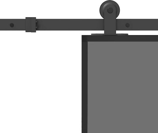Vidaxl Sliding Door Hardware Set Glass Aluminum Black
