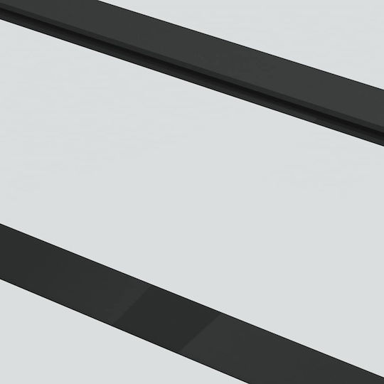 Vidaxl Sliding Door Mechanism 76x205 cm Glass ESG & Aluminum Black
