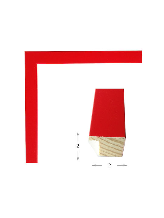 Wall-mounted Wooden Photo Frame Red