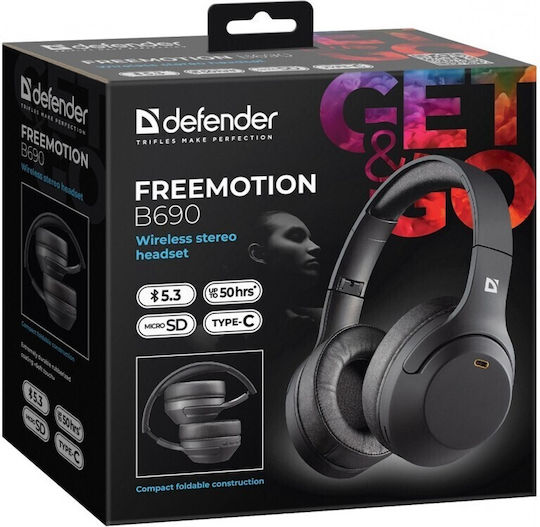 Defender FreeMotion B690 Kabellos / Kabelgebunden Am Ohr Kopfhörer mit 50 Stunden Betriebszeit Schwarz