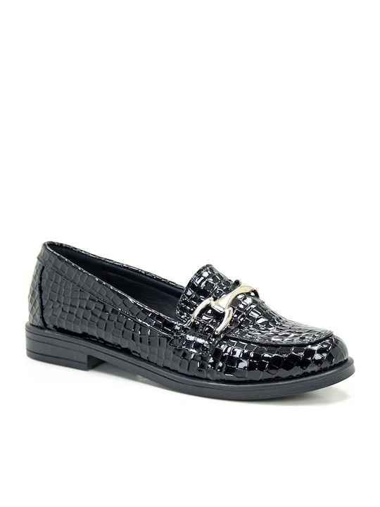 Zizel Patent Leather Women's Loafers in Black Color