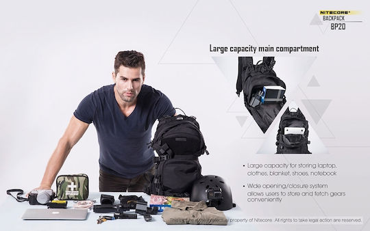 NiteCore Militärischer Rucksack Rucksack Schwarz 20Es