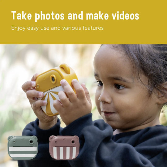 Zazu Fun Kids Camera 48 Mp Instant Printing Hd 1080p Pink