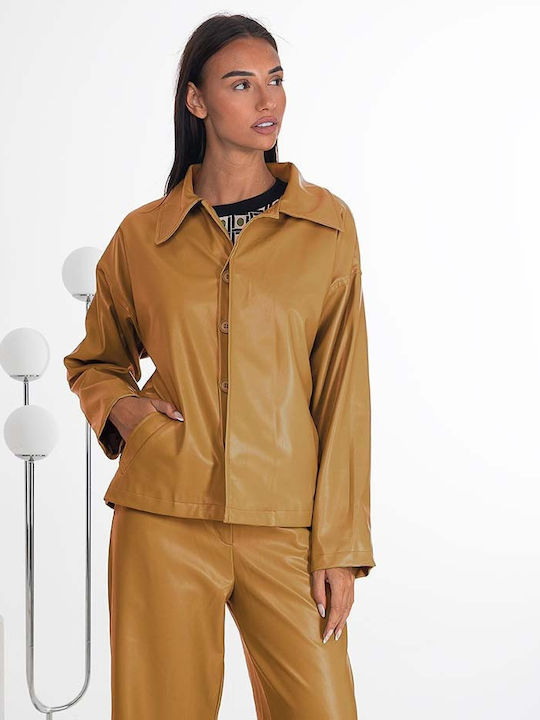 Kurze Damen Jacke Für Winter Camel
