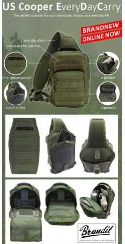 Brandit Us Cooper EDC Sling Military Pouch Chest made of Polyester Woodland Green 8lt