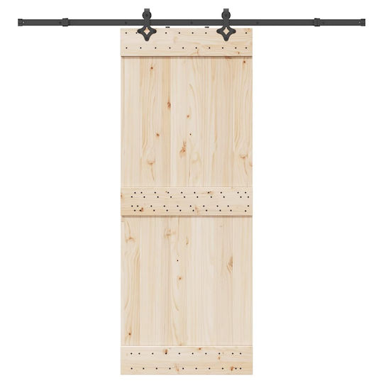 vidaXL Sliding Door Mechanism for Middle Door 213.5cm Black