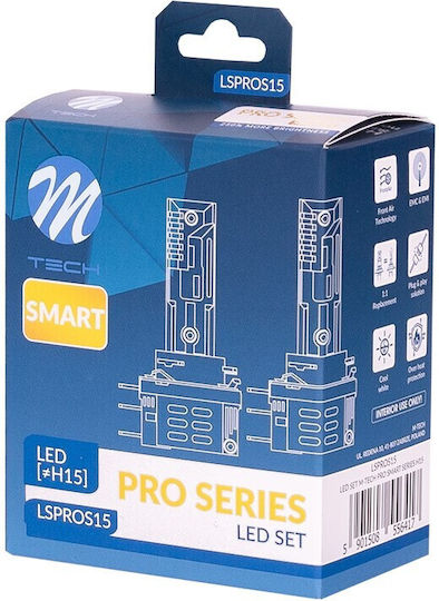 M-Tech Λάμπες Αυτοκινήτου H15 Canbus LED 6000K Ψυχρό Λευκό 52W 2τμχ
