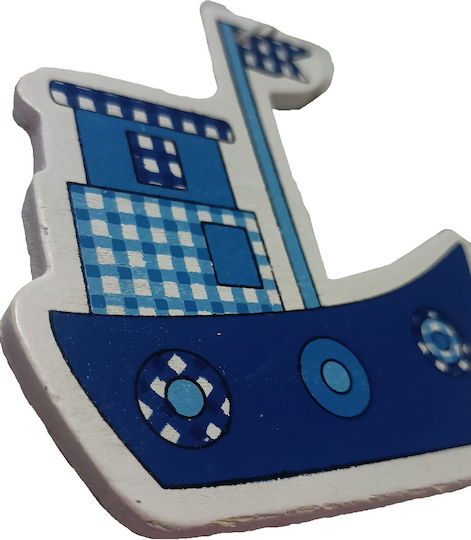 Holzdekorationshandwerk Blaues Schiff Boot 9cm Tatu Moyo