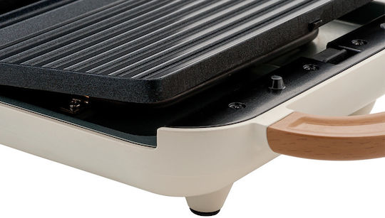 Gruppe Τοστιέρα με Αποσπώμενες Πλάκες για 2 Τοστ 900W Ivory-Wood