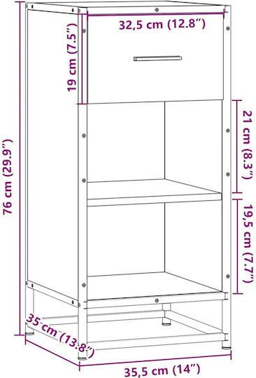 Βιβλιοθήκη Sonoma Δρυς 35.5x35x76εκ.