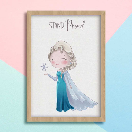 Kids Framed Plastic Wall Painting Frozen 21x30cm