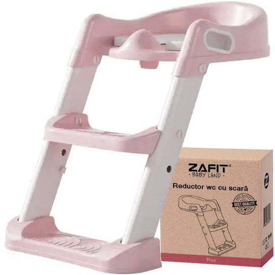 Zafit Scaun De Toaletă Pentru Copii Mici Cu Treaptă Cu Mânere Și Pernuță Roz