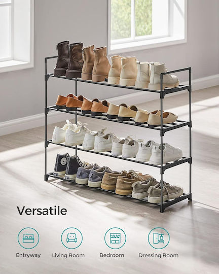 Plastic Shoe Organizer Black 92x30x74cm
