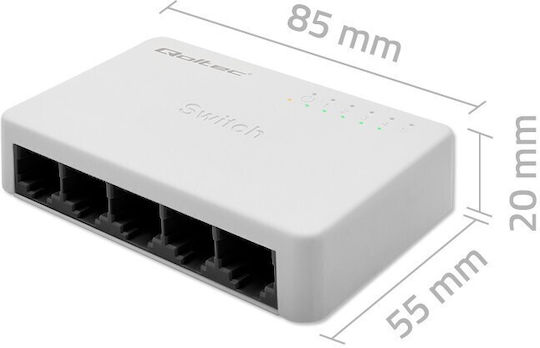 Qoltec Unmanaged L2 Switch with 5 Ethernet Ports