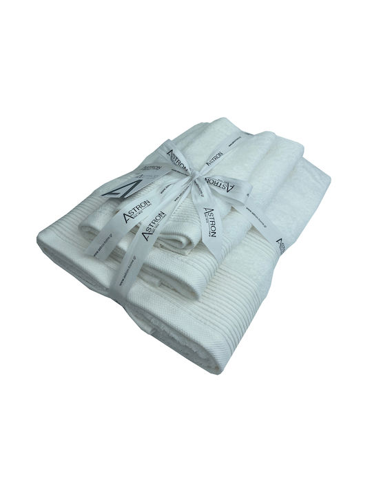 Astron Italy Σετ Πετσέτες Μπάνιου 3τμχ White Βάρους 550gr/m²