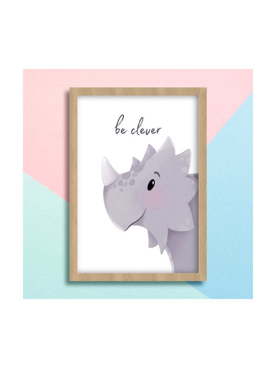Παιδικό Κάδρο Με Δεινόσαυρο Be Clever 21x30εκ.