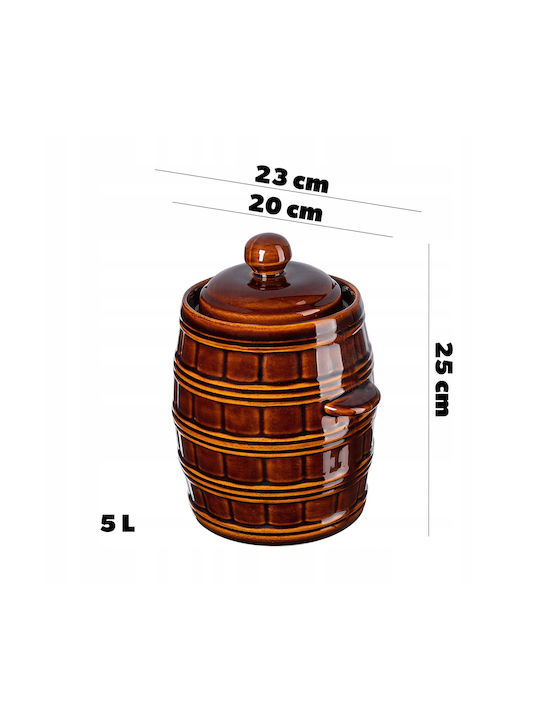 Kadax Vază Utilizare Generală Cu Capac Ceramică Maro 4000ml 1 Bucată